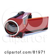 Poster, Art Print Of Red 3d Handy Video Camera With A Pop Out Screen