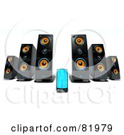 Poster, Art Print Of 3d Mp3 Player With Big Speakers