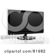 Poster, Art Print Of 3d Modern Black Television Or Computer Screen With Clear Edges