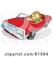 Poster, Art Print Of Fat Boy Driving A Red Convertible Car