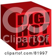 Royalty Free RF Clipart Illustration Of A Red 3d Digi Hot Box by michaeltravers