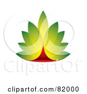 Royalty Free RF Clipart Illustration Of A Green And Red 3d Eco Leaf Design by michaeltravers #COLLC82000-0111