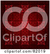 Poster, Art Print Of Red Floral Square Victorian Pattern Background