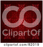 Royalty Free RF Clipart Illustration Of A Red Floral Square Victorian Pattern Background
