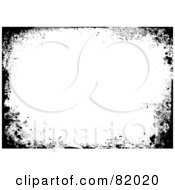 Royalty Free RF Clipart Illustration Of A Black Border Of Grungy Ink Around White