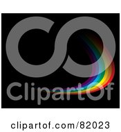 Royalty Free RF Clipart Illustration Of A Rainbow Curve Fading Into Blackness At Both Ends by michaeltravers