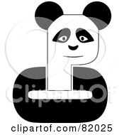 Poster, Art Print Of Black And White P Panda With C Arms
