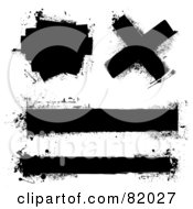 Royalty Free RF Clipart Illustration Of A Digital Collage Of Black Grungy Text Bars X And Box