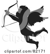 Poster, Art Print Of Black Cupid Silhouette Shooting An Arrow