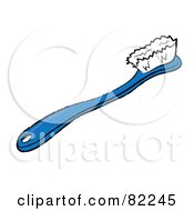 Royalty Free RF Clipart Illustration Of A Blue Toothbrush
