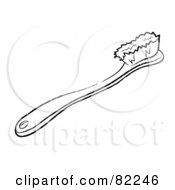 Royalty Free RF Clipart Illustration Of A Black And White Toothbrush