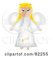 Poster, Art Print Of Blond Christmas Angel In A White Robe