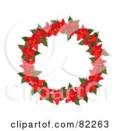 Poster, Art Print Of Red Poinsettia Christmas Wreath