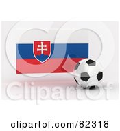 Poster, Art Print Of 3d Soccer Ball In Front Of A Reflective Slovakia Flag