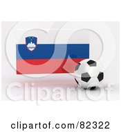 Poster, Art Print Of 3d Soccer Ball In Front Of A Reflective Slovenia Flag