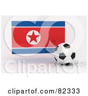 Poster, Art Print Of 3d Soccer Ball In Front Of A Reflective Korea Flag