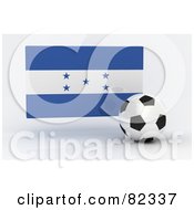 3d Soccer Ball In Front Of A Reflective Honduras Flag