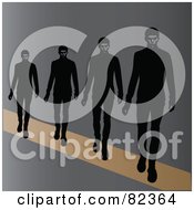 Poster, Art Print Of Line Of Male Models Walking On A Runway