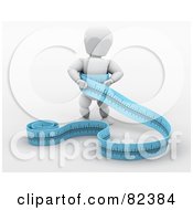 Royalty Free RF Clipart Illustration Of A 3d White Character Measuring His Waist