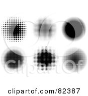 Royalty Free RF Clipart Illustration Of A Digital Collage Of Black And White Halftone Circles
