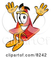 Poster, Art Print Of Traffic Cone Mascot Cartoon Character Jumping