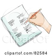 Poster, Art Print Of Students Hand Writing Homework With A Pencil