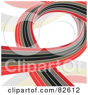 Poster, Art Print Of Red Gray Black And Brown Wave On A Pastel Background