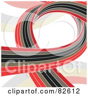 Royalty Free RF Clipart Illustration Of A Red Gray Black And Brown Wave On A Pastel Background