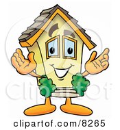 Clipart Picture Of A House Mascot Cartoon Character With Welcoming Open Arms by Mascot Junction #COLLC8265-0015