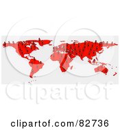 Poster, Art Print Of 3d Red Human Network Map