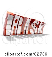 Poster, Art Print Of Crumbling 3d Word Risk Made Of Blocks Leaning Forward - Version 2