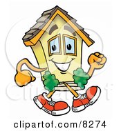 Poster, Art Print Of House Mascot Cartoon Character Running