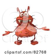 Royalty Free RF Clipart Illustration Of A 3d Rodney Germ Character Gesturing And Facing Front