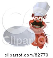 Royalty Free RF Clipart Illustration Of A 3d Rodney Germ Character Chef Holding Up A Plate