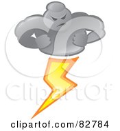 Royalty Free RF Clipart Illustration Of A Bad Weather Man Cloud Striking Lightning by Paulo Resende #COLLC82784-0047