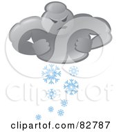 Poster, Art Print Of Bad Weather Man Cloud Snowing