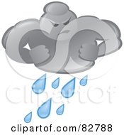 Poster, Art Print Of Bad Weather Man Cloud Pouring Rain