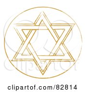 Brown Star Of David In A White Circle