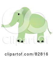 Royalty Free RF Clipart Illustration Of A Green Baby Elephant In Profile