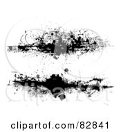 Royalty Free RF Clipart Illustration Of A Digital Collage Of Two Drag Grungy Splatters
