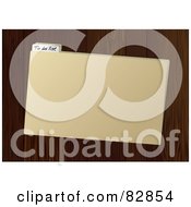 Royalty Free RF Clipart Illustration Of A To Do List Manilla File Folder On Dark Wood by michaeltravers