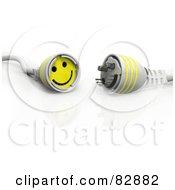Royalty Free RF Clipart Illustration Of A 3d Smiley Face Cable Connector With A Prong by Leo Blanchette