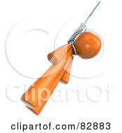 3d Orange Man Swinging From A Noose