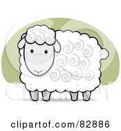 Royalty Free RF Clipart Illustration Of A Cute White And Gray Sheep With Swirls In His Hair by Qiun #COLLC82886-0141