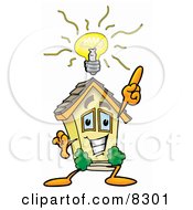 Poster, Art Print Of House Mascot Cartoon Character With A Bright Idea