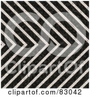 Royalty Free RF Clipart Illustration Of A Seamless Grungy Black And White Hazard Stripes Patterned Background