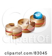 Poster, Art Print Of 3d Gold And Red Seo With A Globe In The O