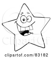 Royalty Free RF Clipart Illustration Of An Outlined Happy Star