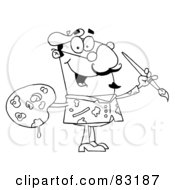 Royalty Free RF Clipart Illustration Of An Outlined Painter by Hit Toon