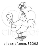 Royalty Free RF Clipart Illustration Of An Outlined French Hen